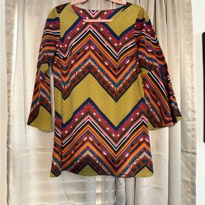 Uncle Frank Vibrant Chevron Tunic - Yellow, Orange,